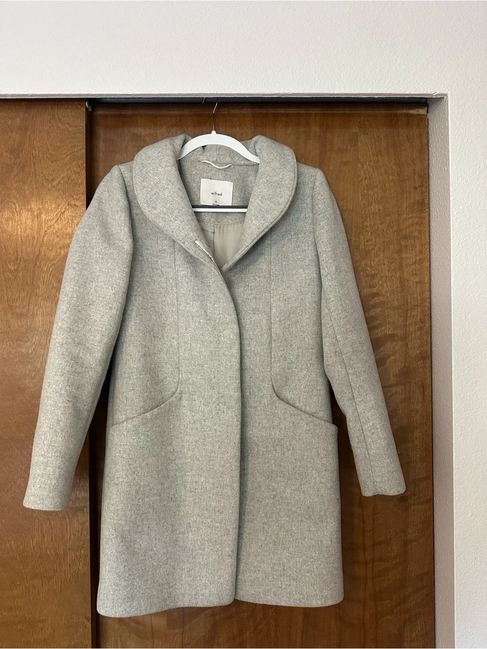 Aritzia (Wilfred) Grey Cocoon Coat XS - Picture 2 of 5